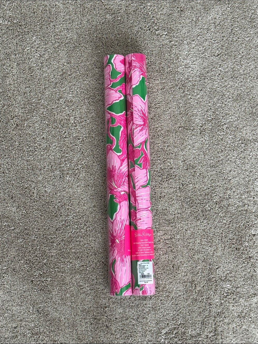 Lilly Pulitzer Pink and Green Floral Wallpaper Roll